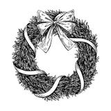 Guirlande de Noël Illustration tirée par la main de vecteur avec l'arbre de sapin b illustration de vecteur Guirlande de Noël Illustration tirée par la main de vecteur avec l'arbre de sapin b illustration de vecteur
