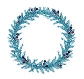 Guirnalda decorativa de la Navidad de la acuarela con el abeto y las bayas ilustración del vector Guirnalda decorativa de la Navidad de la acuarela con el abeto y las bayas ilustración del vector