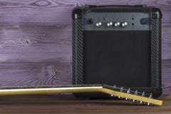 Guitar amplifier and electric guitar royalty free stock photo Guitar amplifier and electric guitar royalty free stock photo