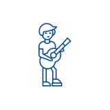 Guitar player,flamenco line icon concept. Guitar player,flamenco flat vector symbol, sign, outline illustration. royalty free illustration Guitar player,flamenco line icon concept. Guitar player,flamenco flat vector symbol, sign, outline illustration. royalty free illustration