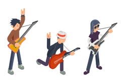 Guitar player popular modern performer isometric 3d icon guitarist hard rock heavy folk pop music flat design vector royalty free illustration Guitar player popular modern performer isometric 3d icon guitarist hard rock heavy folk pop music flat design vector royalty free illustration