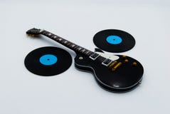 Guitar and records stock images Guitar and records stock images