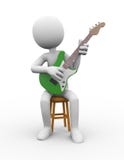 guitarrista 3d no tamborete que joga a guitarra elétrica Fotografia de Stock Royalty Free guitarrista 3d no tamborete que joga a guitarra elétrica Fotografia de Stock Royalty Free
