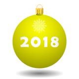 Gul julboll 2018 royaltyfri illustrationer Gul julboll 2018 royaltyfri illustrationer