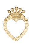 Guld- hjärtabildram royaltyfria bilder Guld- hjärtabildram royaltyfria bilder