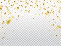 Guld- konfettier p? genomskinlig bakgrund Fallande skinande guld- konfettier Partibakgrund Ljust bl?nka festligt glitter royaltyfri illustrationer Guld- konfettier p? genomskinlig bakgrund Fallande skinande guld- konfettier Partibakgrund Ljust bl?nka festligt glitter royaltyfri illustrationer
