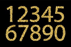 Guld- skinande texturerade nummer royaltyfri illustrationer Guld- skinande texturerade nummer royaltyfri illustrationer