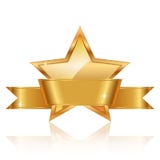 Guld- stjärnautmärkelse med det skinande bandet med sp royaltyfri illustrationer Guld- stjärnautmärkelse med det skinande bandet med sp royaltyfri illustrationer