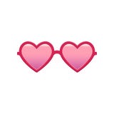 Gullig hjärta-formad solglasögon med rosa färger tonade linser och den plast- ramen Tillbehör för modekvinna` s eyewear skyddande stock illustrationer Gullig hjärta-formad solglasögon med rosa färger tonade linser och den plast- ramen Tillbehör för modekvinna` s eyewear skyddande stock illustrationer