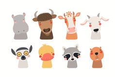 gullig set för djur royaltyfri illustrationer gullig set för djur royaltyfri illustrationer
