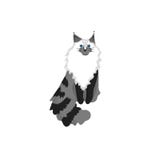 Gullig teckentecknad filmstil av katten Symbol av den maine tvättbjörnaveln för olik design stock illustrationer Gullig teckentecknad filmstil av katten Symbol av den maine tvättbjörnaveln för olik design stock illustrationer
