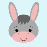 Gullig åsna för tecknad film Vektorillustration med ett lantgårddjur stock illustrationer Gullig åsna för tecknad film Vektorillustration med ett lantgårddjur stock illustrationer