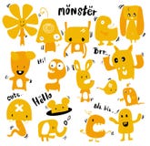 Gulliga monster för klotter vektor illustrationer Gulliga monster för klotter vektor illustrationer