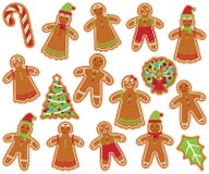 Gulliga vektorsamlings- och pepparkakamän, kvinnor Royaltyfria Foton Gulliga vektorsamlings- och pepparkakamän, kvinnor Royaltyfria Foton