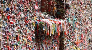 Gum Wall Underground Tunnel at Pike Place Market stock photos Gum Wall Underground Tunnel at Pike Place Market stock photos