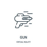 gun icon vector from virtual reality collection. Thin line gun outline icon vector illustration stock illustration gun icon vector from virtual reality collection. Thin line gun outline icon vector illustration stock illustration