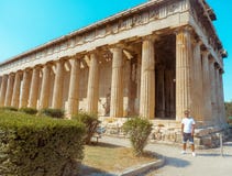 Guy in the Museum of ancient Greece royalty free stock image Guy in the Museum of ancient Greece royalty free stock image
