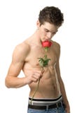 Guy With Rose Royalty Free Stock Photo Guy With Rose Royalty Free Stock Photo
