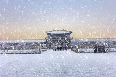 Gyeongbokgung Palace in winter Seoul,South Korea royalty free stock photography Gyeongbokgung Palace in winter Seoul,South Korea royalty free stock photography