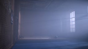 Gym w piwnicie Wnętrze bokserska sala w loft stylu Pusty zapaśniczy pokój Grunge gym wnętrze z wyposażeniem obraz stock Gym w piwnicie Wnętrze bokserska sala w loft stylu Pusty zapaśniczy pokój Grunge gym wnętrze z wyposażeniem obraz stock