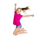 Gymnast κοριτσιών άλμα στοκ φωτογραφίες Gymnast κοριτσιών άλμα στοκ φωτογραφίες