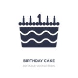 gâteau d'anniversaire avec une icône de bougie sur le fond blanc Illustration simple d'élément de concept de nourriture illustration stock gâteau d'anniversaire avec une icône de bougie sur le fond blanc Illustration simple d'élément de concept de nourriture illustration stock