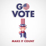 Gå röstar USA, gör den att räkna Begrepp för farbror Sam Voting royaltyfri illustrationer Gå röstar USA, gör den att räkna Begrepp för farbror Sam Voting royaltyfri illustrationer