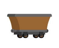 Górniczego tramwaju pusty odosobniony Górnicza Ekstrakcyjna kopalina wektor royalty ilustracja Górniczego tramwaju pusty odosobniony Górnicza Ekstrakcyjna kopalina wektor royalty ilustracja