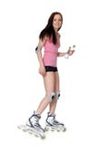 h?rligt rollerskateskvinnabarn royaltyfria foton h?rligt rollerskateskvinnabarn royaltyfria foton