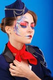 Hôtesse avec l'art de visage Portrait Photo stock Hôtesse avec l'art de visage Portrait Photo stock