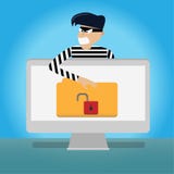 hacka data för tjuvstöldmapp på persondatorn socialt nätverksbegrepp för internet vektor illustrationer hacka data för tjuvstöldmapp på persondatorn socialt nätverksbegrepp för internet vektor illustrationer