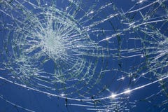 Hail damage to car windshield stock images Hail damage to car windshield stock images