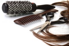 Hair salon tools stock photo