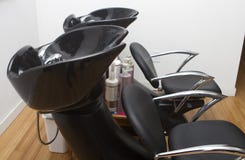 Hair Salon Sinks And Chairs Stock Image - Image of beauty, floor: 30210035