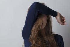Haircare concept for beautiful young woman hiding Royalty Free Stock Photo Haircare concept for beautiful young woman hiding Royalty Free Stock Photo