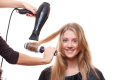Hairdresser blow dry hair