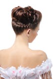 hairstyle modern rear view wedding στοκ φωτογραφία hairstyle modern rear view wedding στοκ φωτογραφία