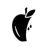 Half Apple icon vector sign and symbol isolated on white background, Half Apple logo concept vector illustration Half Apple icon vector sign and symbol isolated on white background, Half Apple logo concept vector illustration