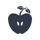 Half Apple icon vector sign and symbol isolated on white background, Half Apple logo concept royalty free illustration Half Apple icon vector sign and symbol isolated on white background, Half Apple logo concept royalty free illustration