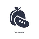 half apple icon on white background. Simple element illustration from ecology concept vector illustration half apple icon on white background. Simple element illustration from ecology concept vector illustration