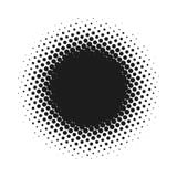 Halftone dotted vector abstract background, dot pattern in circle shape. Black comic banner isolated white backdrop royalty free illustration Halftone dotted vector abstract background, dot pattern in circle shape. Black comic banner isolated white backdrop royalty free illustration