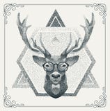 Halftone hipster deer with black Dots. Vector Stock Images Halftone hipster deer with black Dots. Vector Stock Images