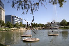 Hall Park agradável na cidade Frisco Texas foto de stock Hall Park agradável na cidade Frisco Texas foto de stock