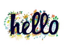 Hallo lustiges Aufkleberdesign des Wortes Lizenzfreie Stockfotos Hallo lustiges Aufkleberdesign des Wortes Lizenzfreie Stockfotos