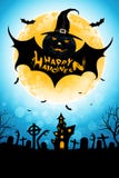 Halloween-Achtergrond met Knuppelmonster royalty-vrije illustratie Halloween-Achtergrond met Knuppelmonster royalty-vrije illustratie