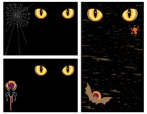 Halloween cards with evil eyes - set of three Royalty Free Stock Images Halloween cards with evil eyes - set of three Royalty Free Stock Images