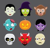 Halloween Character Heads Cartoon royalty free illustration Halloween Character Heads Cartoon royalty free illustration