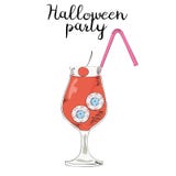 Halloween glass with blood. vector illustration Halloween glass with blood. vector illustration