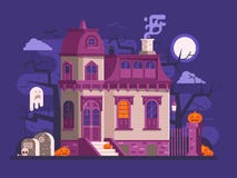 Halloween ha frequentato la scena della Camera illustrazione vettoriale Halloween ha frequentato la scena della Camera illustrazione vettoriale