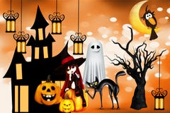 Halloween heureux a laissé ce jour porter bonheur illustration stock Halloween heureux a laissé ce jour porter bonheur illustration stock